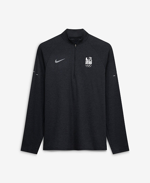 Men's Black LA28 Summer Olympics Stride Raglan Dri-FIT Half-Zip Pullover