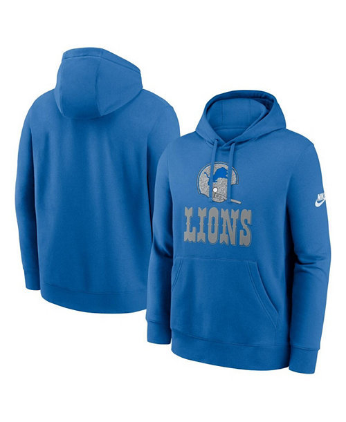 Men's Royal Detroit Lions Best Season Rewind Club Pullover Hoodie