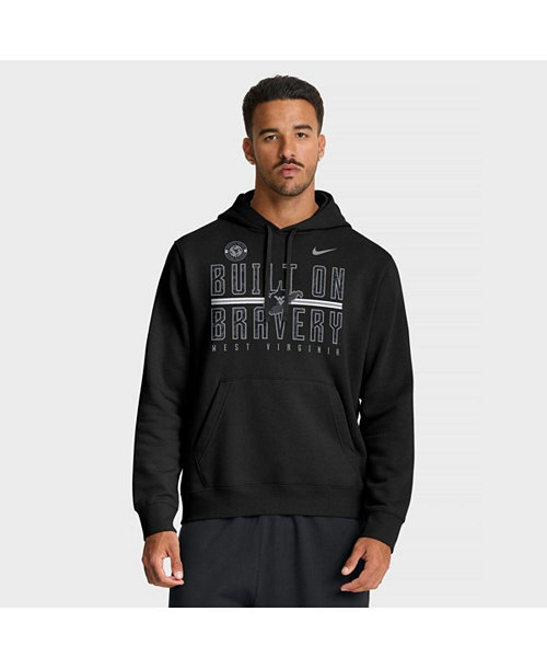 Men's Black West Virginia Mountaineers Built on Bravery Club Fleece Hoodie