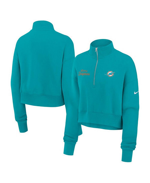 Women's Aqua Miami Dolphins Primetime Phoenix Half-Zip Sweatshirt