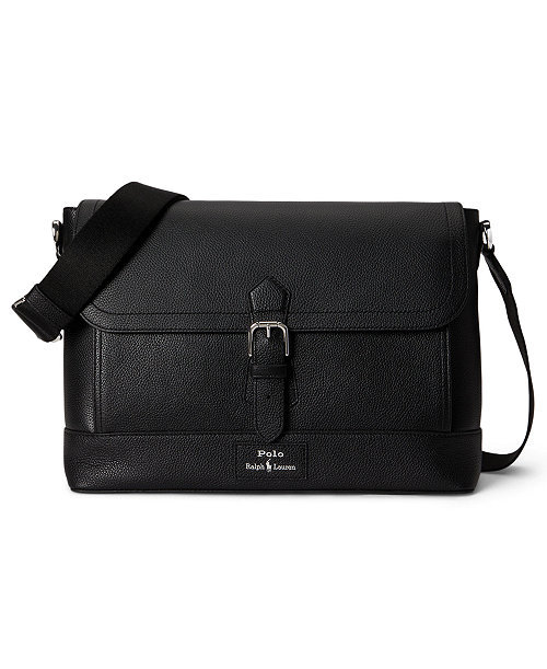 Men's Pebbled Leather Messenger Bag