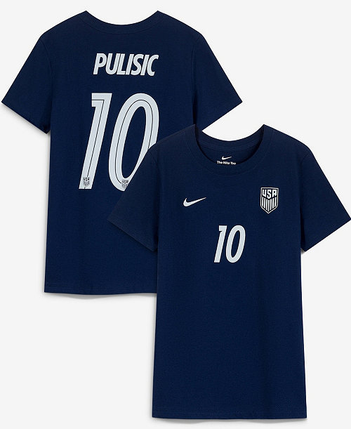 Women's Christian Pulisic Navy USMNT Away Name & Number T-Shirt