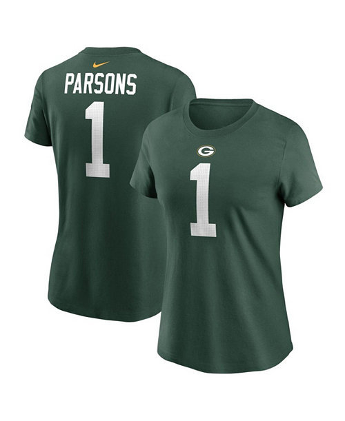 Women's Micah Parsons Green Green Bay Packers Name & Number T-Shirt