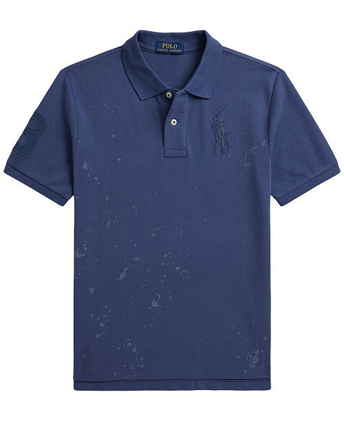 Boys' 8-20 Big Pony Paint-Print Mesh Polo Shirt