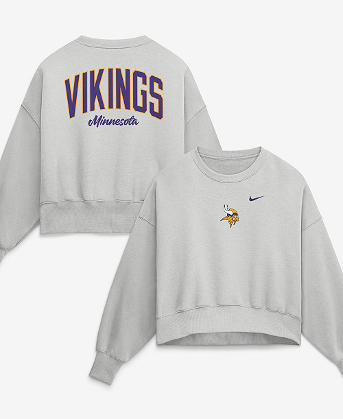 Women's Gray Minnesota Vikings Oversized Primetime Phoenix Fleece Sweatshirt
