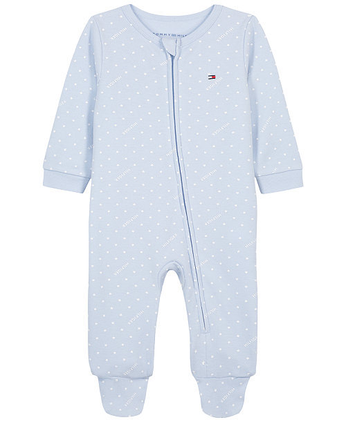 Baby Boys' Polka Dot Zip-Front Footed Coverall