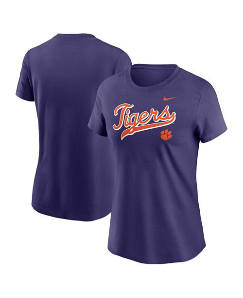 Women's Purple Clemson Tigers Local Script T-Shirt