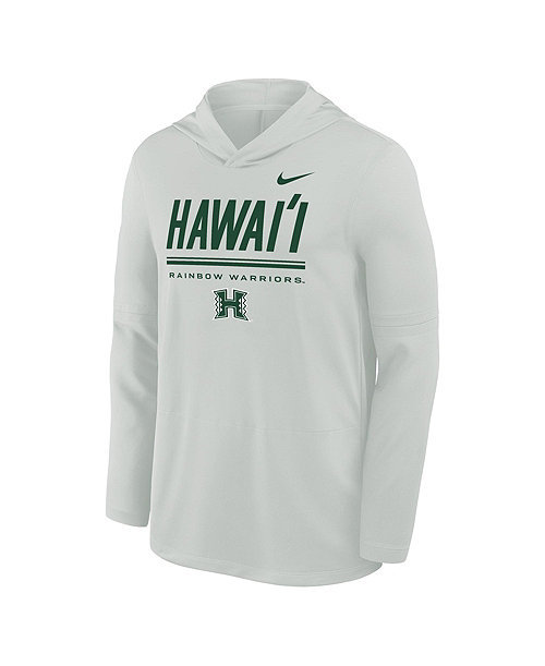 Men's  Gray Hawaii Rainbow Warriors Basketball Lightweight Dri-FIT Hoodie
