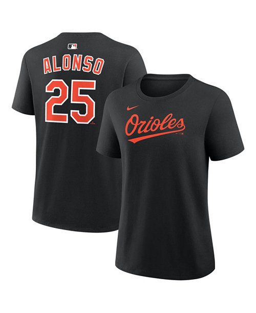 Women's Pete Alonso Black Baltimore Orioles Name & Number T-Shirt