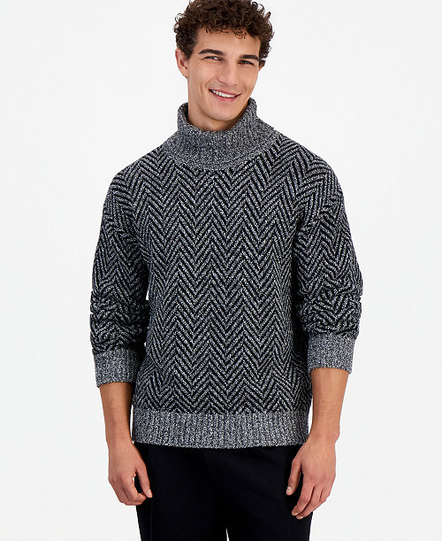 Men's Sherborne Herringbone Oversized Turtleneck Sweater