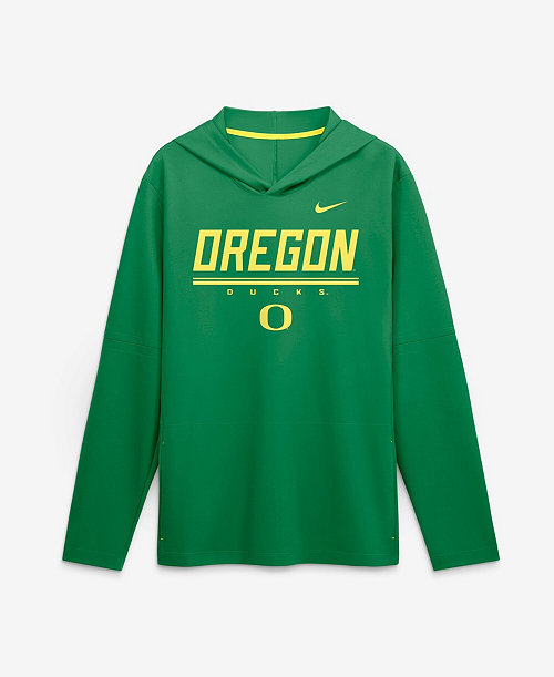 Men's Green Oregon Ducks 2026 Sideline Lightweight Long Sleeve Dri-FIT Hoodie