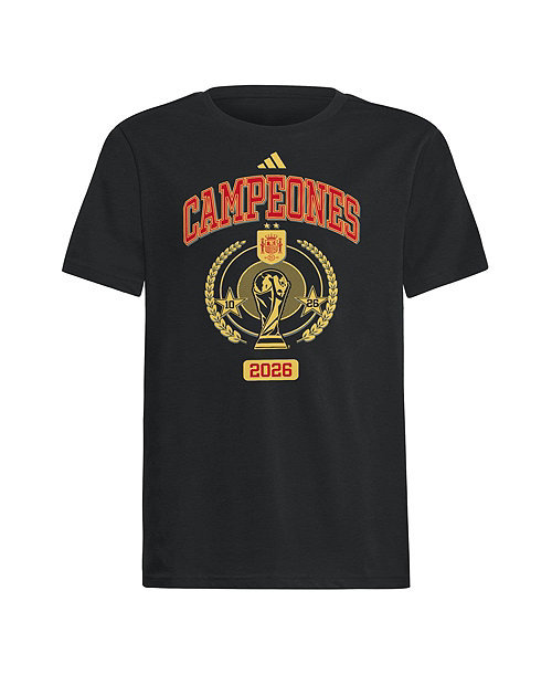 Big Boys and Girls Black Spain National Team 2026 FIFA World Cup Champions Trophy T-Shirt