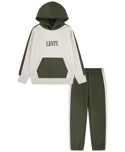 Boys' 4-7  Colorblocked Long-Sleeve Hoodie and Pants, 2-Piece Set