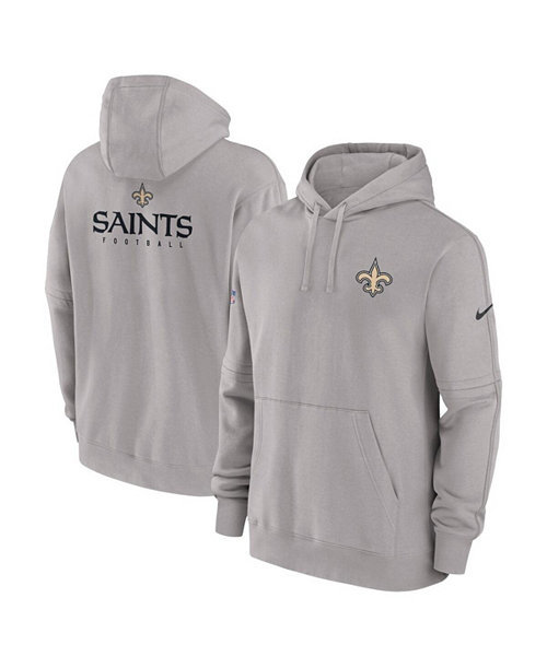 Men's Gray New Orleans Saints Sideline Club Fleece Pullover Hoodie