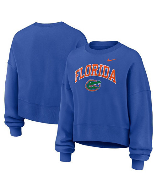 Women's Royal Florida Gators Oversized Phoenix Arch Pullover Sweatshirt