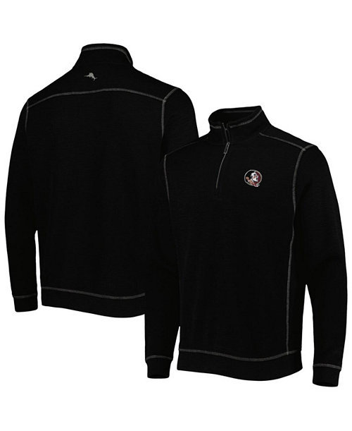 Men's Black Florida State Seminoles Sport Tobago Bay Tri-Blend Mock Neck Half-Zip Jacket