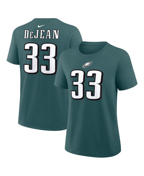 Women's Cooper DeJean Midnight Green Philadelphia Eagles Name & Number T-Shirt