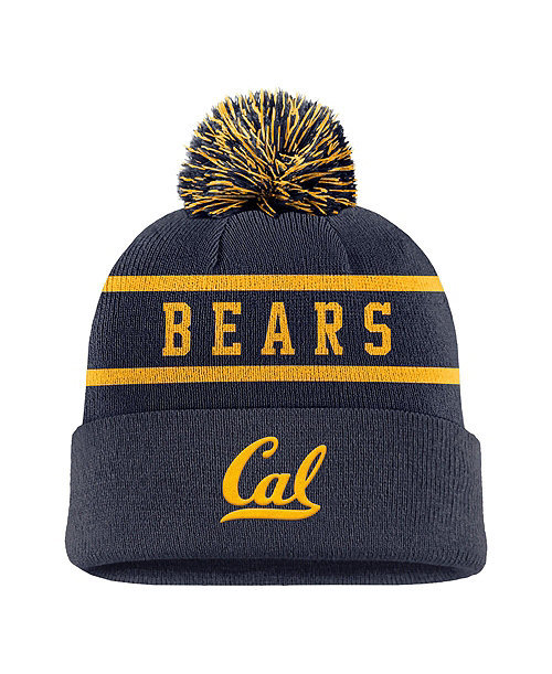 Men's Navy Cal Bears Peak Cuffed Knit Hat with Pom