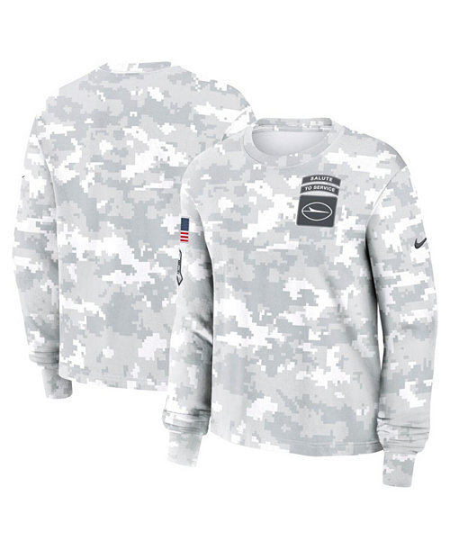 Women's Arctic Camo New York Jets 2024 Salute To Service Long Sleeve T-Shirt