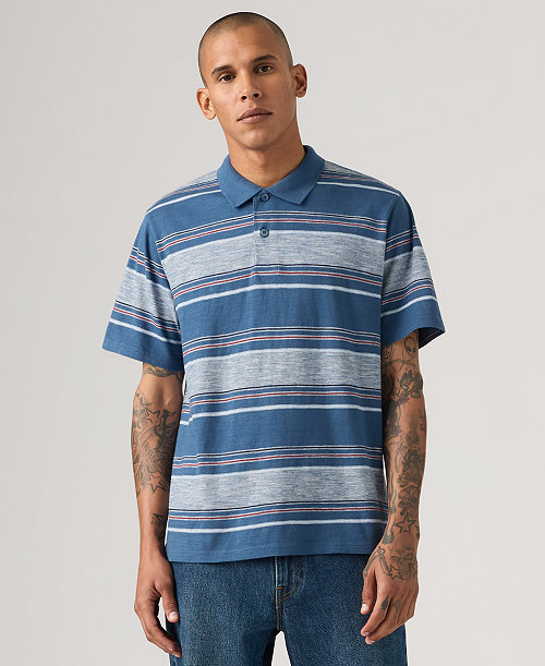 Men's Merritt Striped Collared Polo Shirt