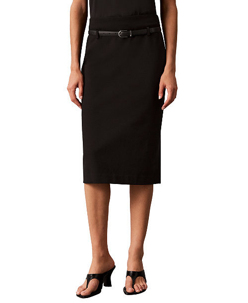 Women's Belted Pencil Skirt