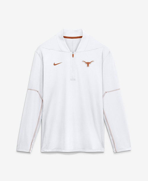 Men's White Texas Longhorns Sideline Dri-FIT Long Sleeve Half-Zip Pullover