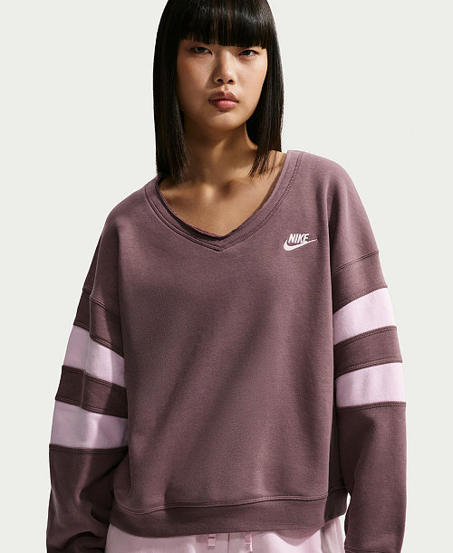 Women's Sportswear Club Fleece Oversized V-Neck Sweatshirt