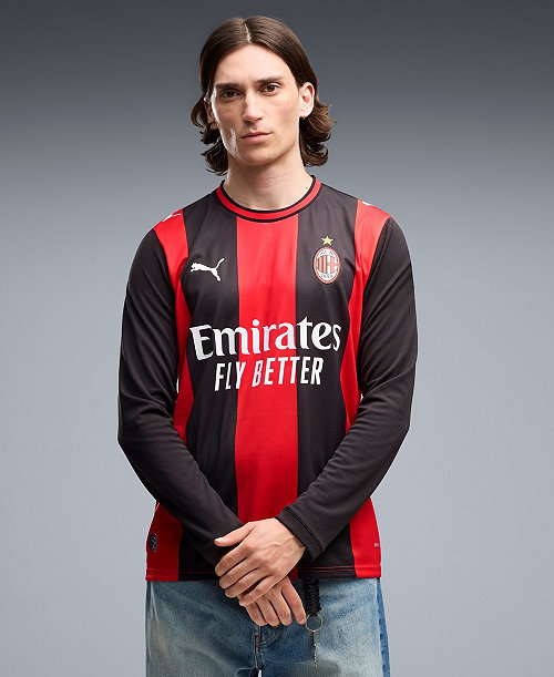 Men's Black/Red AC Milan 2026/27 Home Replica Long Sleeve Jersey