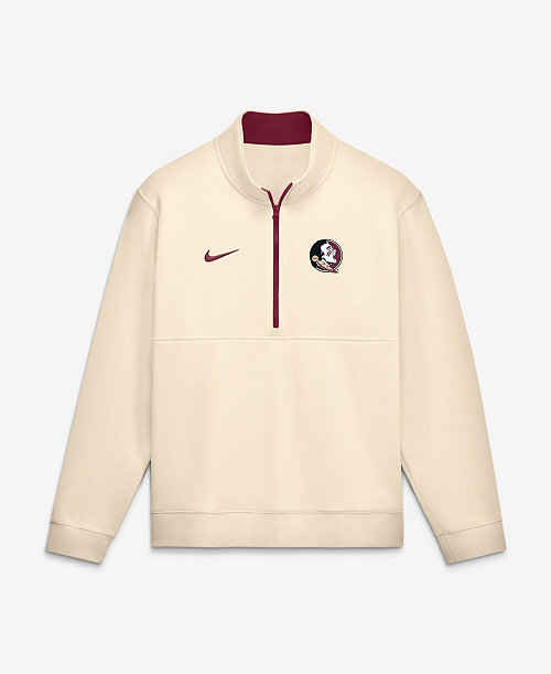Men's Cream Florida State Seminoles Primetime Club Fleece Half-Zip Pullover Sweatshirt