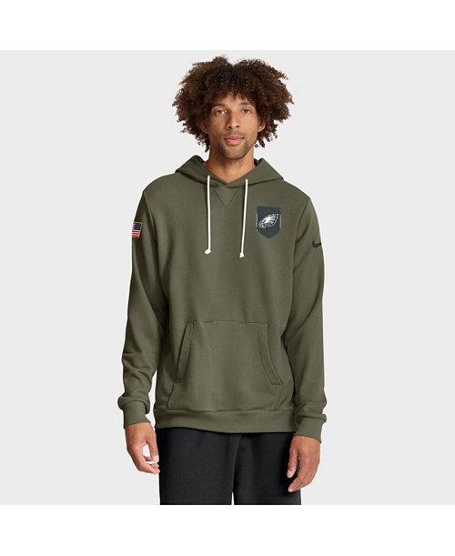 Men's Olive Philadelphia Eagles 2025 Salute to Service Sideline Standard Issue Dri-FIT Hoodie