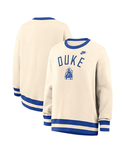 Women's Natural Duke Blue Devils Oversized Legacy Arch Phoenix Sweatshirt