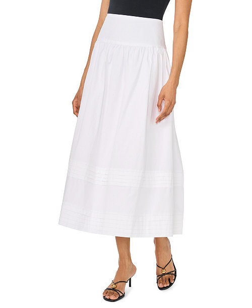 Women's Pleated Hem Midi Skirt