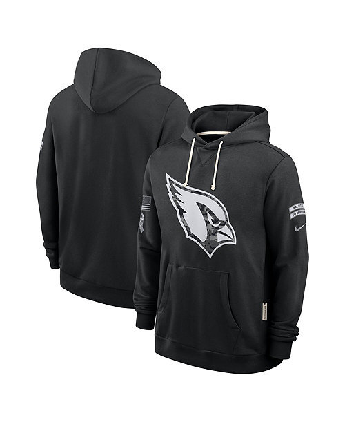 Men's Black Arizona Cardinals 2026 Salute to Service Sideline Pullover Hoodie
