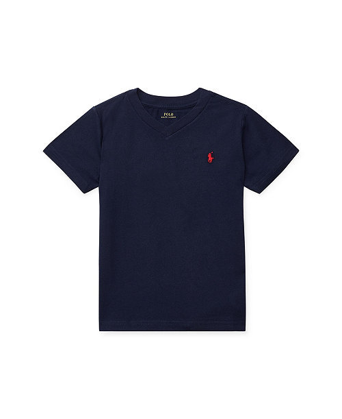 Toddler and Little Boys Cotton Jersey V-Neck T-Shirt