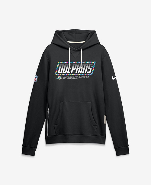 Men's Black Miami Dolphins 2026 NFL Cruical Catch Sideline Dri-Fit Pullover Hoodie