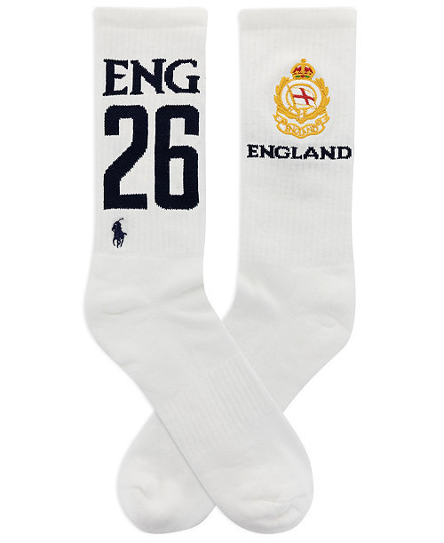 Men's Embroidered Country England Crew Socks