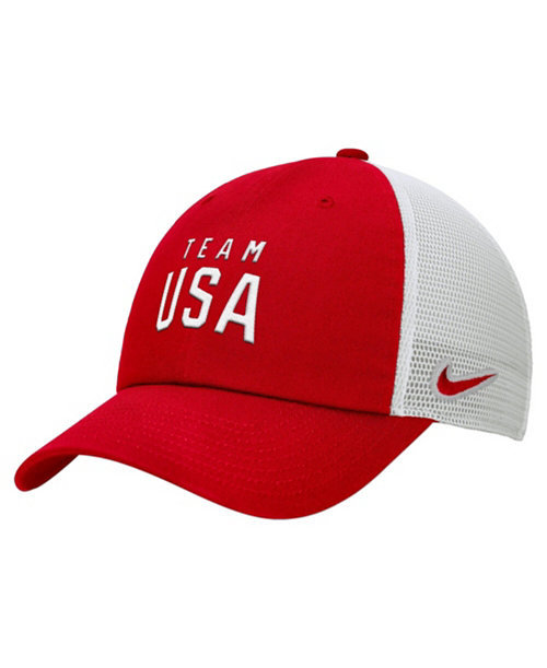 Men's Red/White Team USA Club Trucker Adjustable Hat