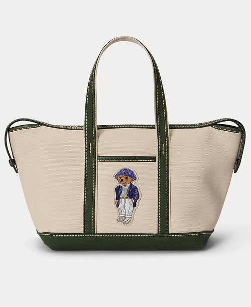 Women's Bear Canvas Mini Shopper Tote