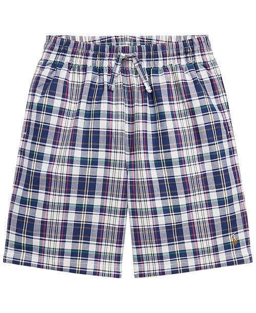 Boys' 8-20 Big Fit Plaid Cotton Oxford Shorts