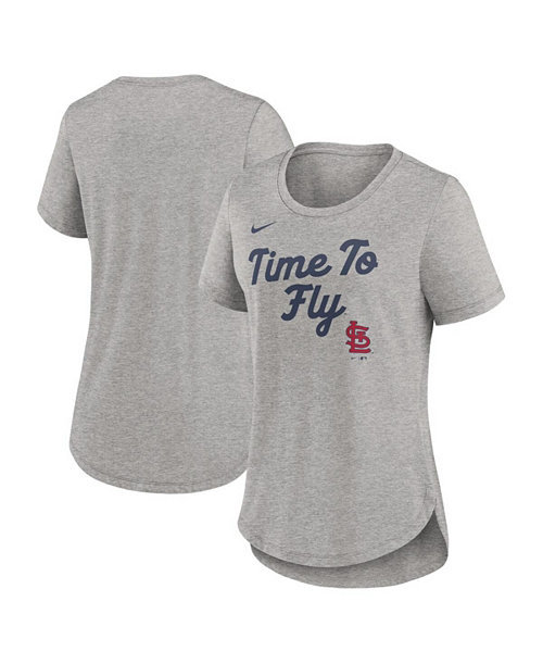 Women's Heather Gray St. Louis Cardinals Script Tri-Blend T-Shirt
