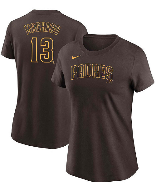 Women's Manny Machado Brown San Diego Padres Name & Number T-shirt