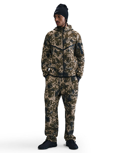 Men's Tech Open-Hem Fleece Camo Pants