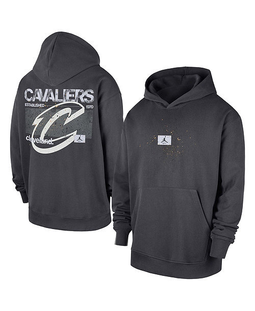 Men's Anthracite Cleveland Cavaliers Statement Jumpman Flight Premiere Hoodie