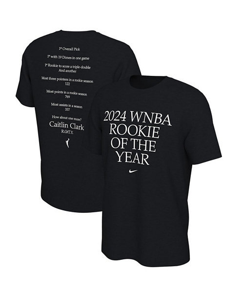 Men's and Women's Caitlin Clark Black Indiana Fever 2024 WNBA Rookie of the Year T-Shirt