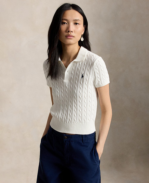 Women's Slim Fit Ribbed Collar Cropped Sweater