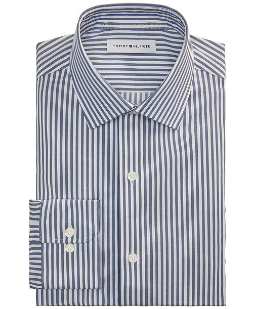 Men's Slim-Fit Cotton Twill Rounded Cuffs Dress Shirt