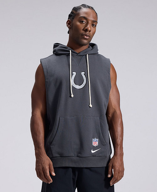Men's  Anthracite Indianapolis Colts 2026 Rivalries Collection Sideline Sleeveless Fleece Hoodie