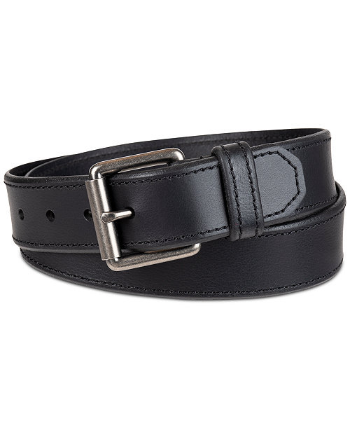 Men's Beveled-Edge Leather Belt