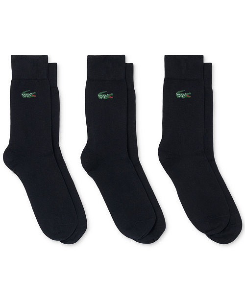 Men's & Women's Ribbed-Cuff Crew Socks, 3-Pack