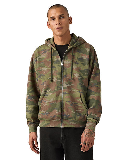 Men's Relaxed-Fit Cropped Full-Zip Hoodie